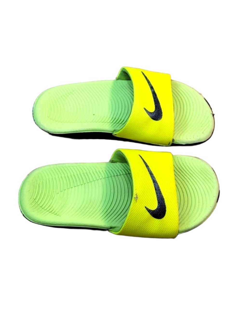 Nike Neon Yellow Green Kids Flip Flop Slides Size 12C